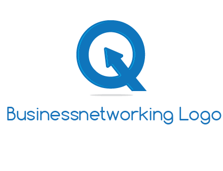 Letter Q with arrow sign