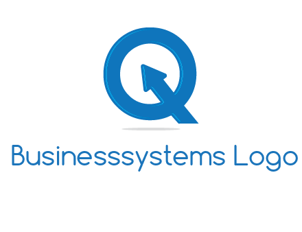 Letter Q with arrow sign