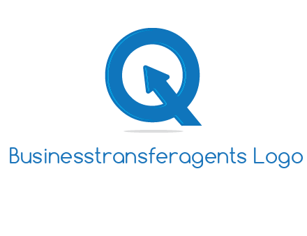 Letter Q with arrow sign