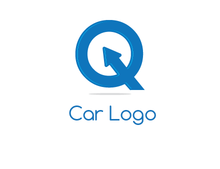 Letter Q with arrow sign