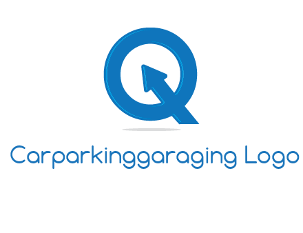 Letter Q with arrow sign