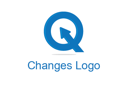 Letter Q with arrow sign