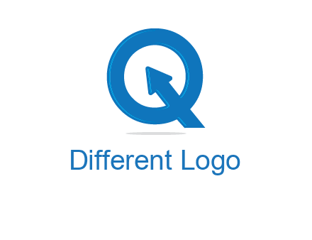 Letter Q with arrow sign