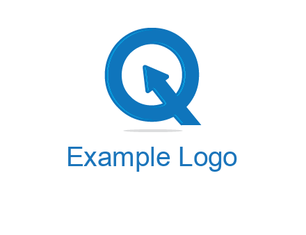 Letter Q with arrow sign
