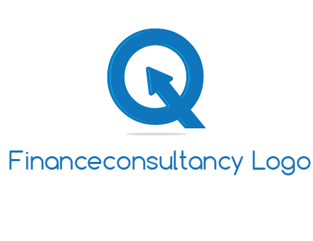 Letter Q with arrow sign