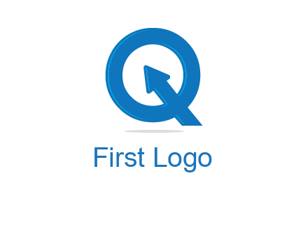 Letter Q with arrow sign