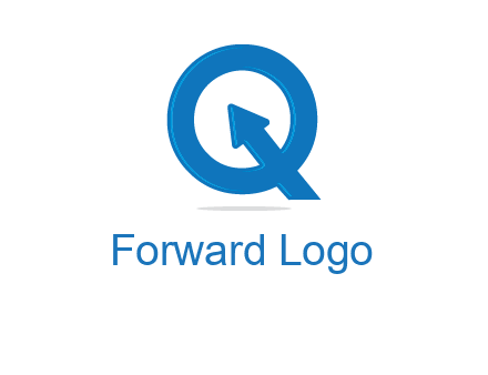 Letter Q with arrow sign
