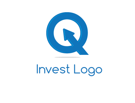 Letter Q with arrow sign