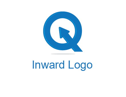 Letter Q with arrow sign