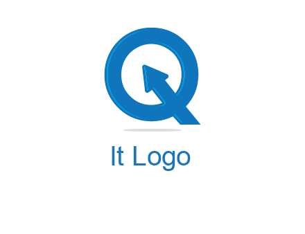 Letter Q with arrow sign