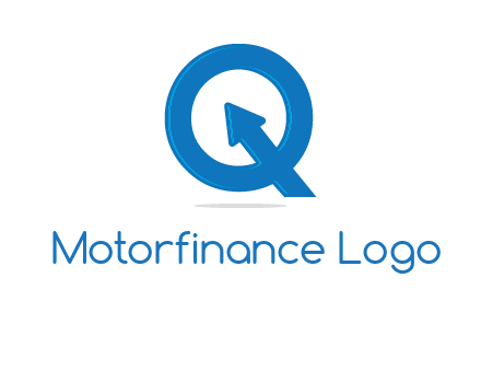 Letter Q with arrow sign