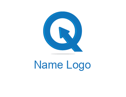 Letter Q with arrow sign