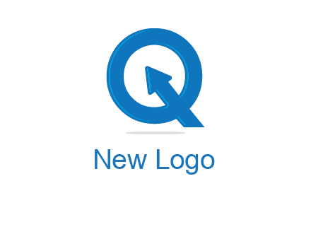 Letter Q with arrow sign