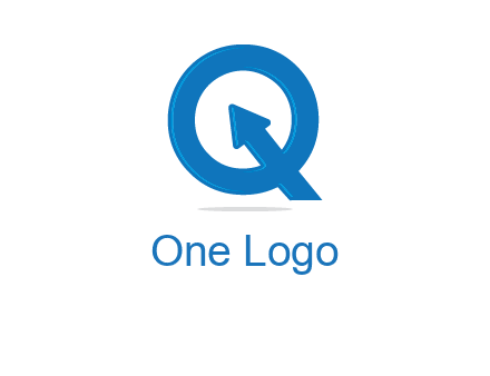 Letter Q with arrow sign