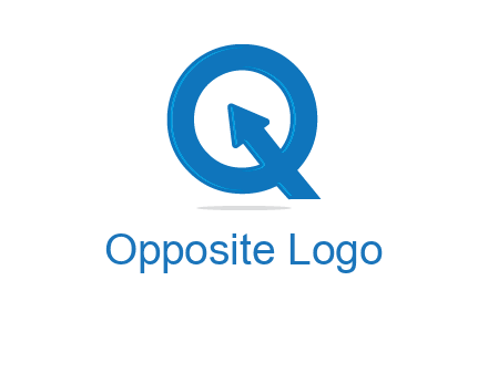 Letter Q with arrow sign
