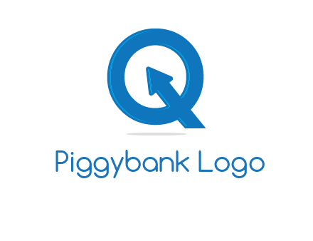 Letter Q with arrow sign