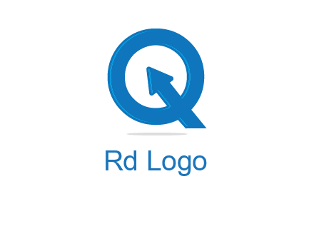 Letter Q with arrow sign