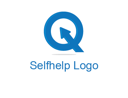 Letter Q with arrow sign