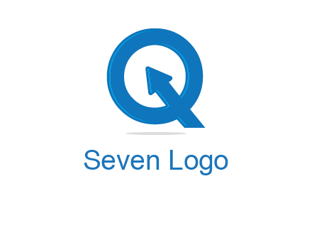 Letter Q with arrow sign