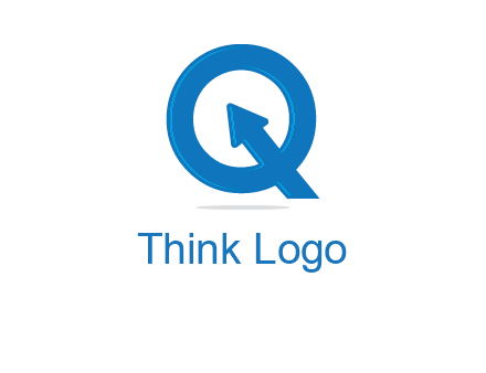 Letter Q with arrow sign