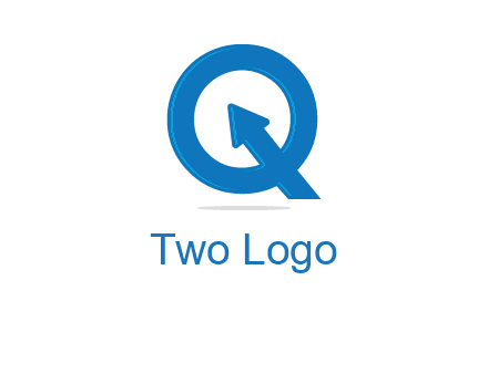 Letter Q with arrow sign
