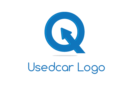 Letter Q with arrow sign