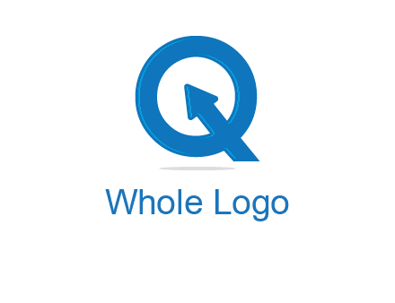 Letter Q with arrow sign