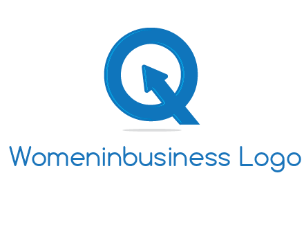 Letter Q with arrow sign
