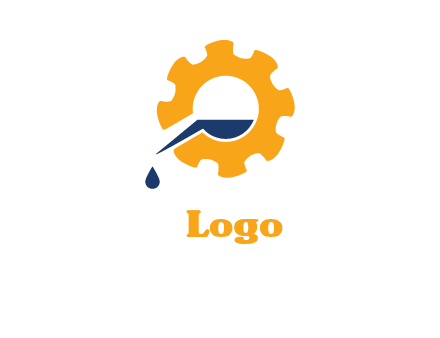 gear with flask dropping fluid engineering logo