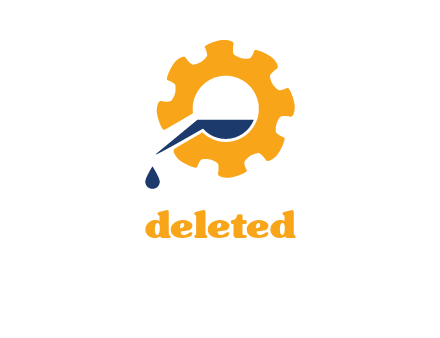 gear with flask dropping fluid engineering logo