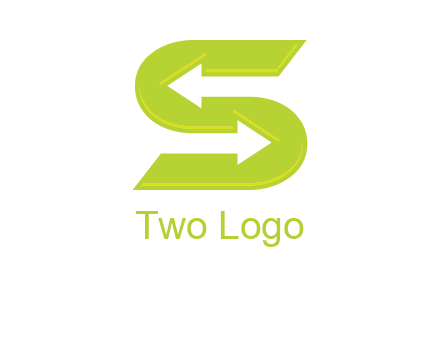 two arrow in Letter S logo