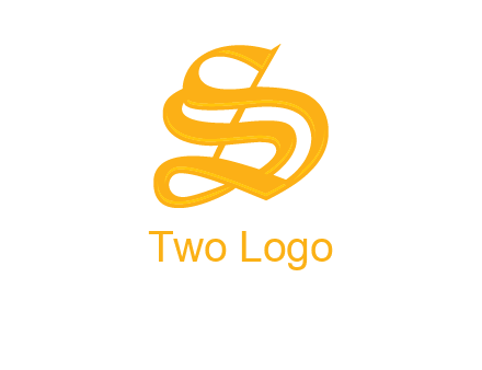 Letter S in calligraphy