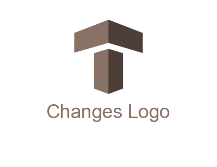 3d T letter logo