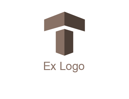3d T letter logo