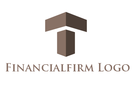 3d T letter logo