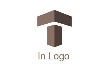 3d T letter logo