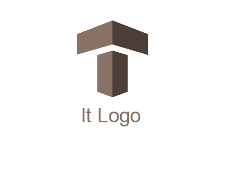 3d T letter logo