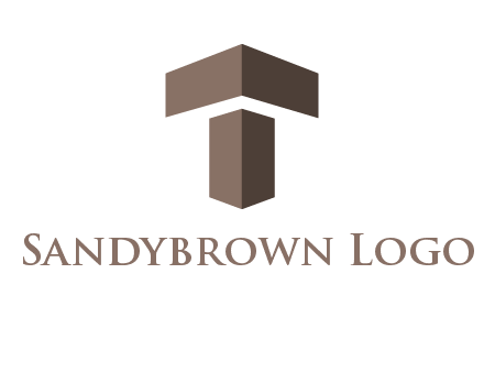 3d T letter logo