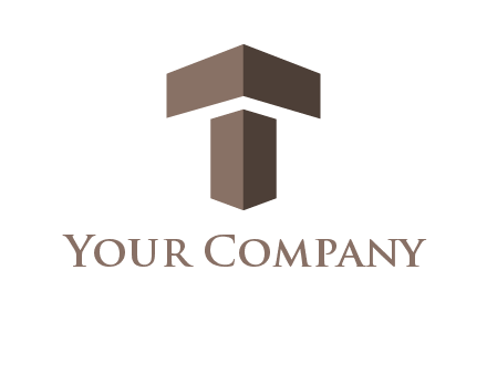 3d T letter logo