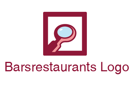 magnifying glass in square line logo icon