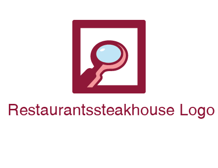 magnifying glass in square line logo icon