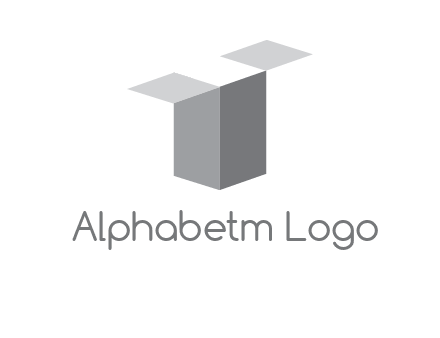 Alphabet T in 3d box