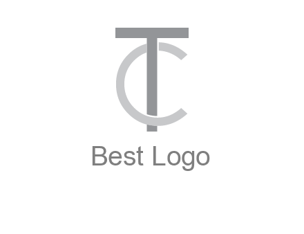 letter T and C overlapping eachother