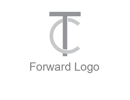 letter T and C overlapping eachother