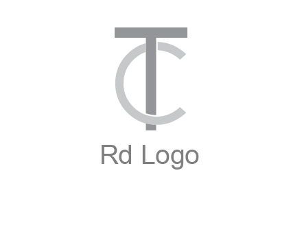 letter T and C overlapping eachother