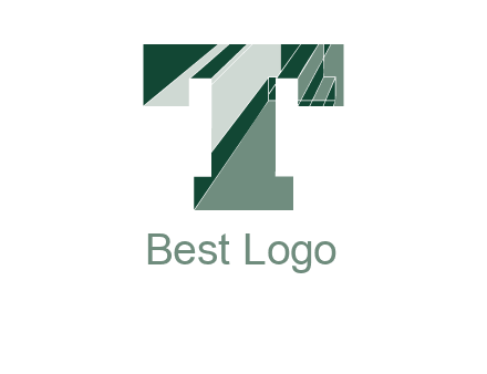 letter T with broken glass style