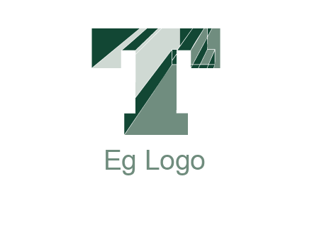 letter T with broken glass style