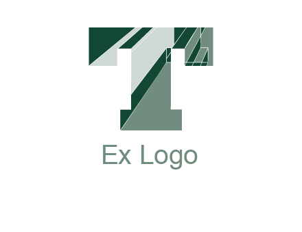 letter T with broken glass style