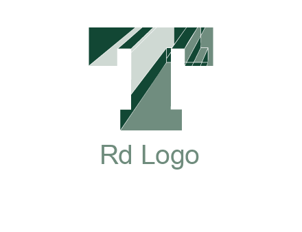 letter T with broken glass style