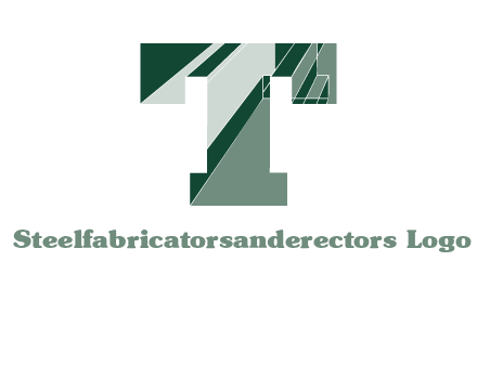 letter T with broken glass style